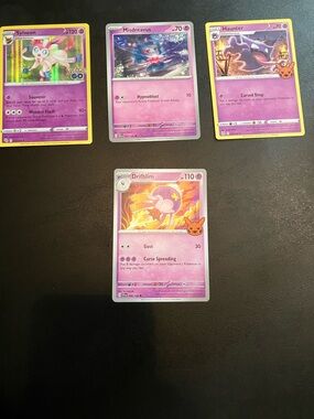 Pokémon TCG Pink Psychic Type Card Lot - Sylveon, Misdreavus, Haunter, Drifblim